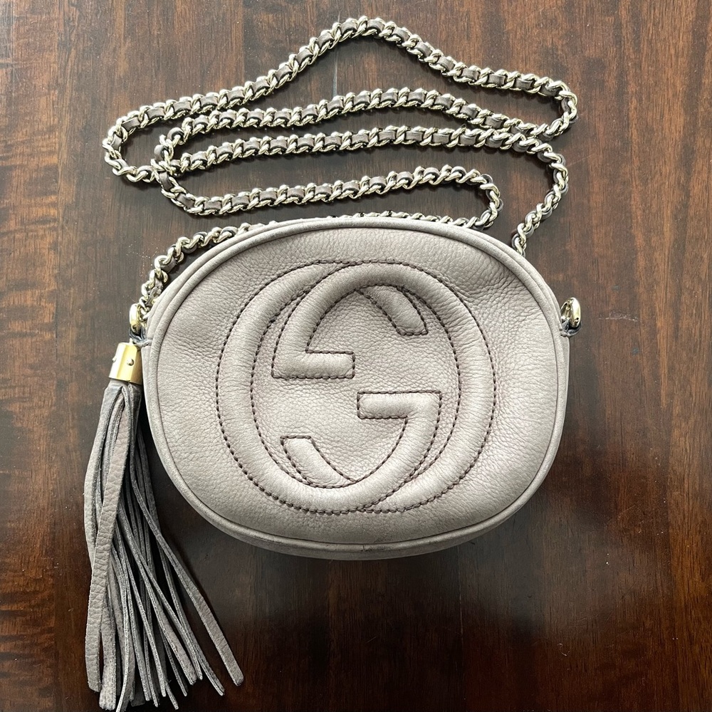 Gucci SoHo Nubuck Leather Round Crossbody Bag